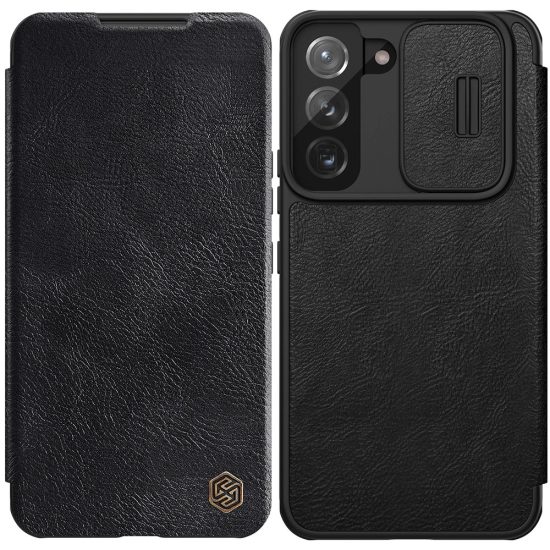 Samsung Galaxy S22+ Plus Tok - Nillkin Qin Pro Leather - Fekete