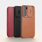 Samsung Galaxy S22+ Plus Tok - Nillkin Qin Pro Leather - Fekete