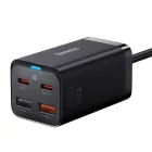 Baseus GaN3 Pro Hálózati Töltő 65W - 2x USB-C + 2x USBA + 1m USB-C - USB-C Kábel - Fekete
