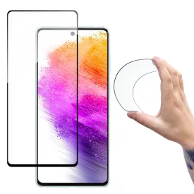   Samsung Galaxy A73 Kijelzővédő Üvegfólia - Wozinsky Full Cover Flexi Nano Glass - Fekete Kerettel