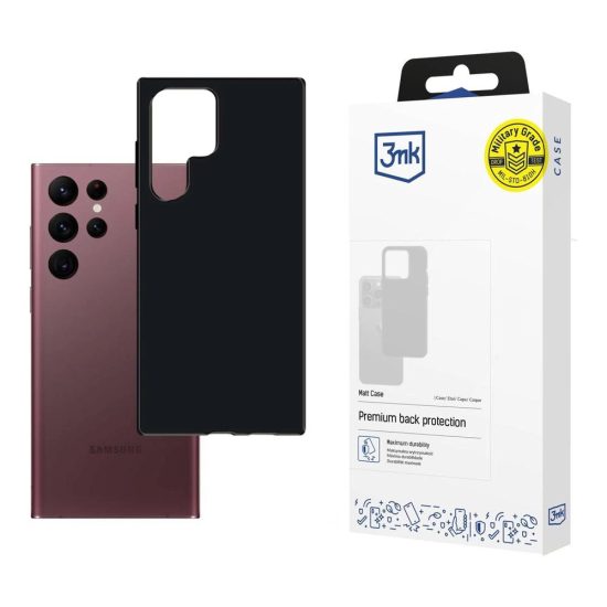 Samsung Galaxy S22 Ultra Tok - 3mk Matt Case - Fekete