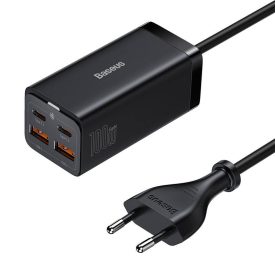 Baseus GaN3 Pro Hálózati Töltő - 2xUSB-C + 2xUSB - 100W - Fekete   Baseus GaN3 Pro Hálózati Töltő - 2xUSB-C + 2xUSB - 100W - Fekete