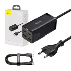 Baseus GaN3 Pro Hálózati Töltő - 2xUSB-C + 2xUSB - 100W - Fekete