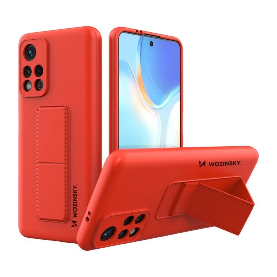 Xiaomi Redmi Note 11S / Note 11 Tok - Wozinsky Kickstand Case Silicone - Piros