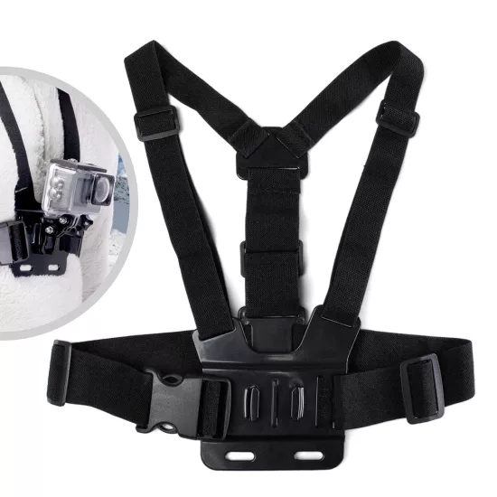 Mellkaspánt Sportkamerákhoz - GoPro, SJCam - Fekete