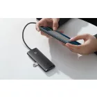 Baseus Lite Series USB HUB - 4x USB 3.0 - 25 cm - Fekete