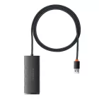 Baseus Lite Series USB HUB - 4x USB-A 3.0 - 100 cm - Fekete