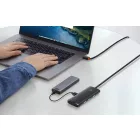 Baseus Lite Series USB HUB - 4x USB-A 3.0 - 100 cm - Fekete