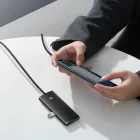 Baseus Lite Series USB-C HUB - 4x USB 3.0 - 100 cm - Fekete
