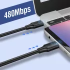 Ugreen US286 USB-C - USB-C Kábel - 2m 3A PD QC - Fekete