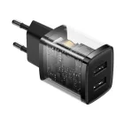 Baseus Compact Hálózati Töltő 10.5W - 2x USB - Fekete