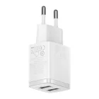 Baseus Kompakt Hálózati Töltő 10.5W - 2x USB-A - Fehér