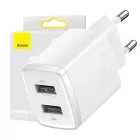 Baseus Kompakt Hálózati Töltő 10.5W - 2x USB-A - Fehér