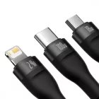 Baseus Flash 2 3in1 USB-A - USB-C + Lightning + Micro Kábel - 1.2m 100W - Fekete