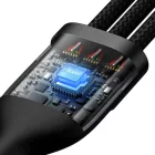 Baseus Flash 2 3in1 USB-A - USB-C + Lightning + Micro Kábel - 1.2m 100W - Fekete