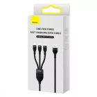 Baseus Flash 2 3in1 USB-A - USB-C + Lightning + Micro Kábel - 1.2m 100W - Fekete