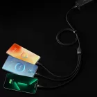 Baseus Flash 2 3in1 USB-A - USB-C + Lightning + Micro Kábel - 1.2m 100W - Fekete