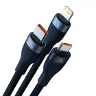 Baseus Flash 2 3in1 USB-A - USB-C + Lightning + Micro Kábel - 1.2m 100W - Kék