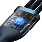 Baseus Flash 2 3in1 USB-A - USB-C + Lightning + Micro Kábel - 1.2m 100W - Kék