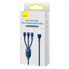Baseus Flash 2 3in1 USB-A - USB-C + Lightning + Micro Kábel - 1.2m 100W - Kék