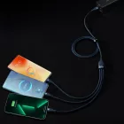 Baseus Flash 2 3in1 USB-A - USB-C + Lightning + Micro Kábel - 1.2m 100W - Kék