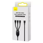 Baseus Flash 2 3in1 USB-C - USB-C + Lightning + Micro Kábel - 1.5m 100W - Fekete