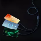 Baseus Flash 2 3in1 USB-C - USB-C + Lightning + Micro Kábel - 1.5m 100W - Kék