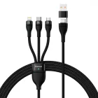 Baseus Flash 2 USB-A+C - USB-C + Lightning + micro Kábel - 1.2m 100W - Fekete