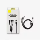 Baseus Flash 2 USB-A+C - USB-C + Lightning + micro Kábel - 1.2m 100W - Fekete