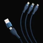 Baseus Flash 2 USB-A+C - USB-C + Lightning + micro Kábel - 1.2m 100W - Fekete