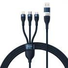 Baseus Flash 2 USB-A+C - USB-C + Lightning + micro Kábel - 1.2m 100W - Kék