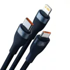 Baseus Flash 2 USB-A+C - USB-C + Lightning + micro Kábel - 1.2m 100W - Kék