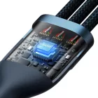 Baseus Flash 2 USB-A+C - USB-C + Lightning + micro Kábel - 1.2m 100W - Kék