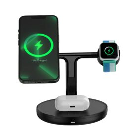 Baseus Swan 3in1 Indukciós Töltő - 15W, MagSafe kompatibilis - Fekete   Baseus Swan 3in1 Indukciós Töltő - 15W, MagSafe kompatibilis - Fekete