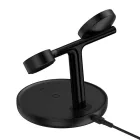 Baseus Swan 3in1 Indukciós Töltő - 15W, MagSafe kompatibilis - Fekete