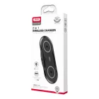 XO WX025 2in1 Vezeték Nélküli Töltő - 20W - Fekete