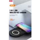 XO WX025 2in1 Vezeték Nélküli Töltő - 20W - Fekete